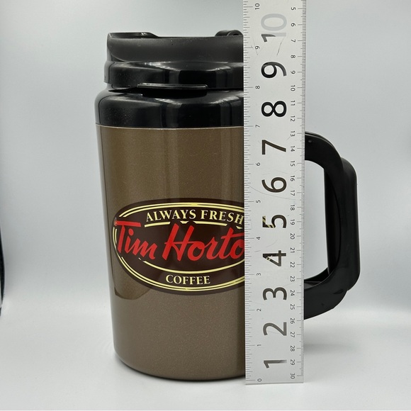 Tim Hortons Mega 64 oz. Insulated Plastic To Go Travel Coffee Mug 9.5" Tall - Picture 8 of 10
